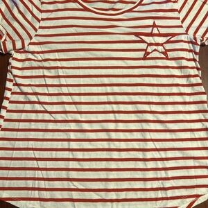 EV1 Red Striped T Shirt Size XL With A Star On The Breast